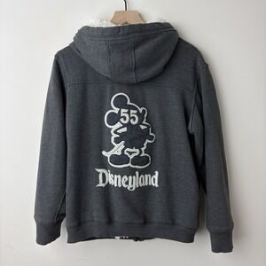 Disney Parks Authentic Mickey Mouse 55 Disneyland Hoodie Adult XL Sherpa Lining